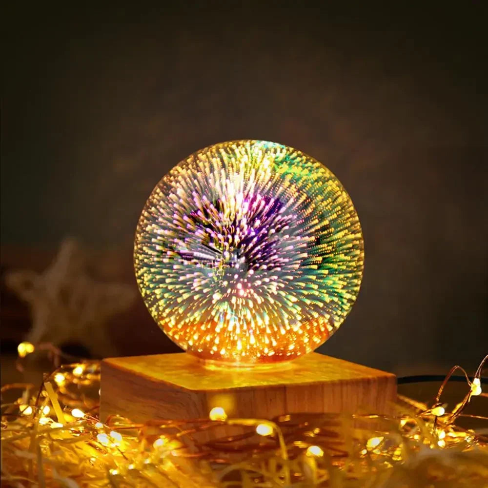 StarburstGlow Crystal Ball Lamp - 3D Firework Effect Night Light for Home Decor