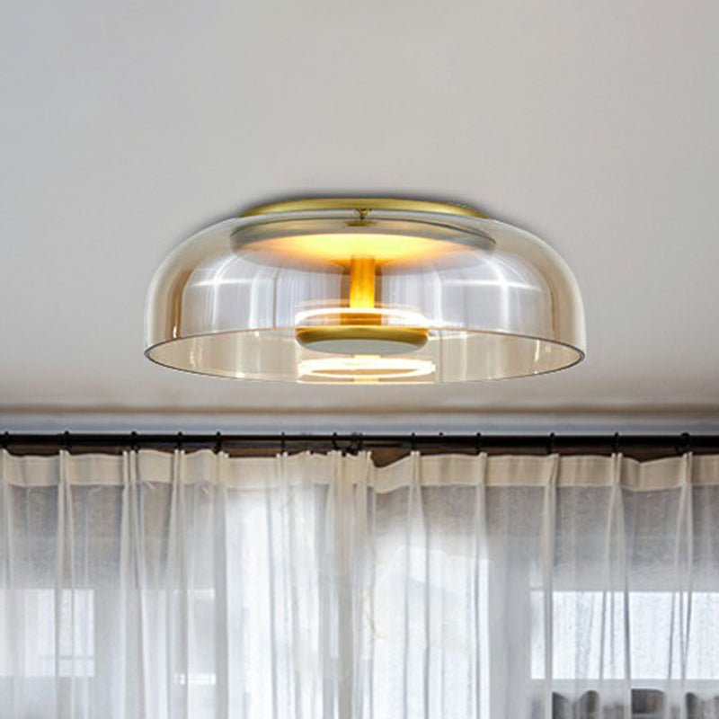 Glass LED Ceiling Light – Warm White, Metal Frame & Glare-Free Illumination