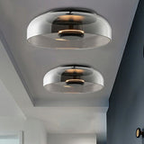 Glass LED Ceiling Light – Warm White, Metal Frame & Glare-Free Illumination