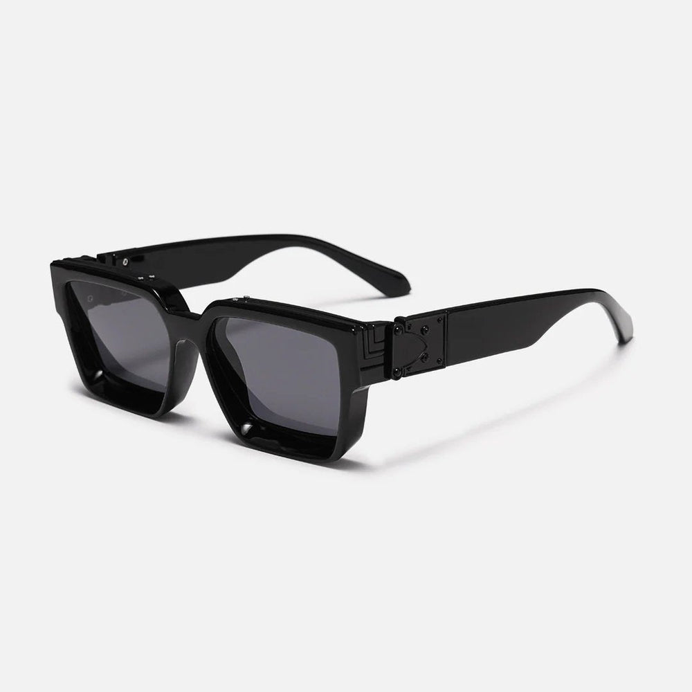 Unisex Square Sunglasses – Polarized Lenses, Metal Hinge Detail & Oversized Frame