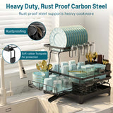2-Tier Dish Drying Rack – Expandable, Drip Tray & Cutlery Holder