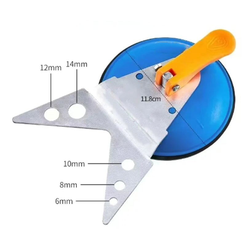 Tile Drilling Jig – Stainless Steel with Suction Cup & Multi-Size Hole Guide