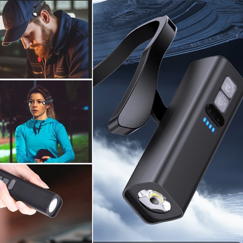 Gesture-Control LED Ear-Hook Headlamp – 1000mAh, USB-C Rechargeable & Water-Resistant