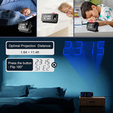 LED Projection Alarm Clock – 180° Ceiling Display, 18cm LED, Dual Alarm & USB Charging