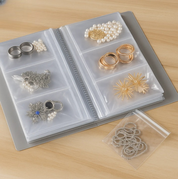 Enhanced Product Title: "Schmuck-Organizer-Buch mit 30 transparenten Taschen – Perfekte Aufbewahrung für Schmuck und Accessoires" 

This title includes keywords for better visibility while clearly describing the product's purpose and features.