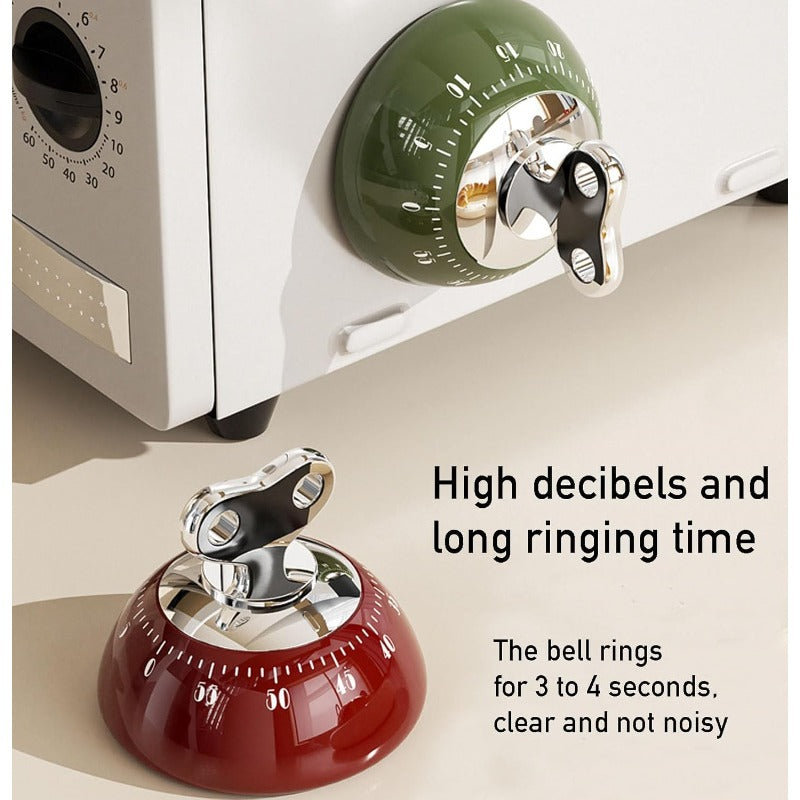 Magnetic Mechanical Kitchen Timer – 55-Minute Range, Loud Alarm & Battery-Free