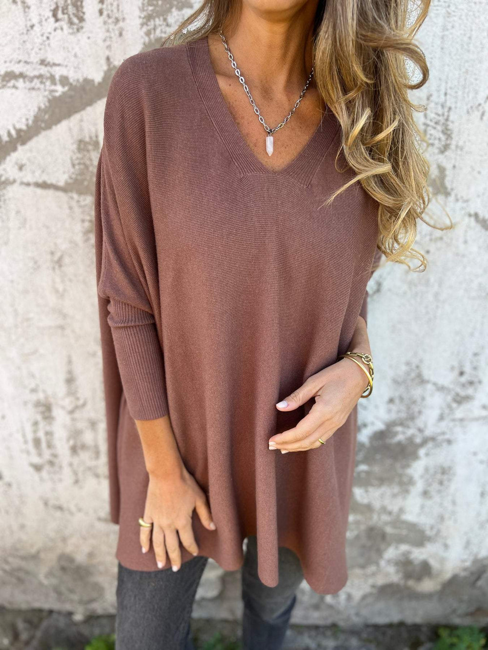 Enhanced Product Title: "Hannah V-Neck Sweater for Women - Stylish & Comfortable Knit Pullover" 

This title includes relevant keywords while providing more detail about the product, which can help improve visibility in Google Shopping searches.