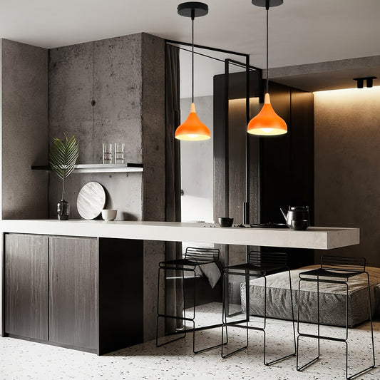 Teardrop Pendant Light – Metal-Wood Design, Modern Style & Adjustable Cord