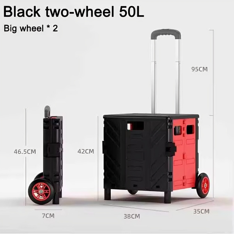 Folding Stair-Climbing Trolley Cart – 50/75L, Multi-Wheel & Collapsible