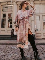 Isabella – Red Floral Print Kimono