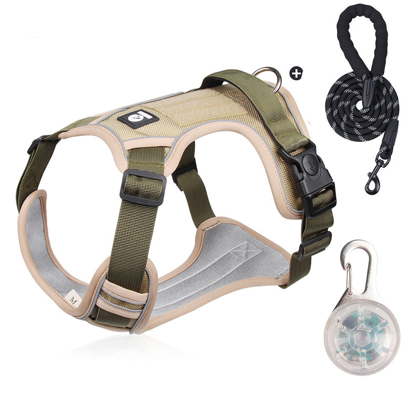 No-Pull Dog Harness Set – LED Collar, Padded Fit & Matching Leash
