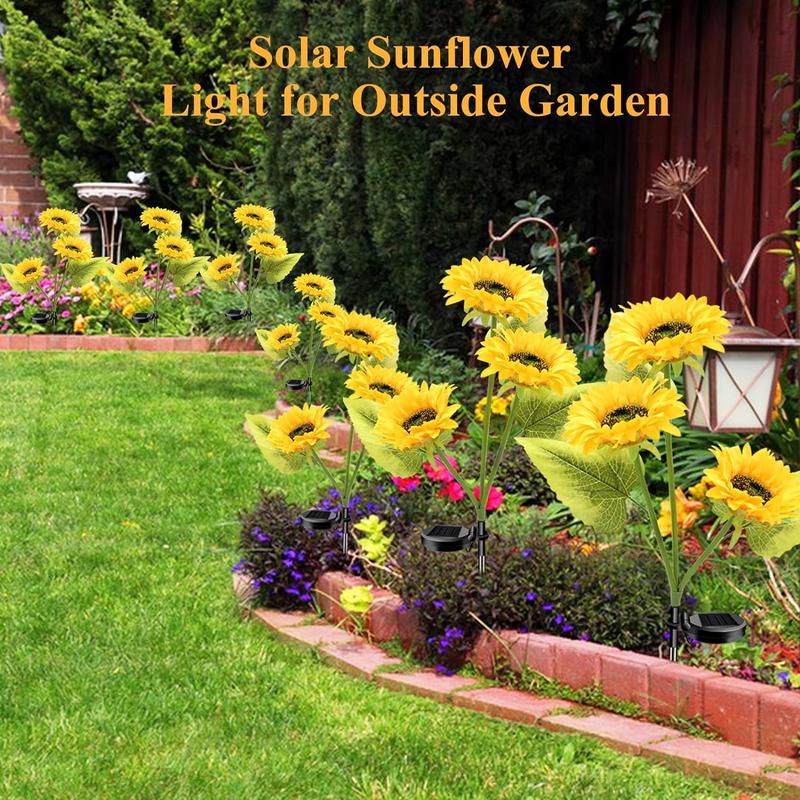 Solar Sunflower Garden Stake Light – IP65 Waterproof, 74 cm & Warm White LED