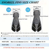 Adjustable Snorkel Fins – Short Blade, Open-Heel, Unisex S/M & L/XL