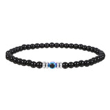 Men's 4mm Natural Stone Bracelet with Evil Eye Bead – Thor