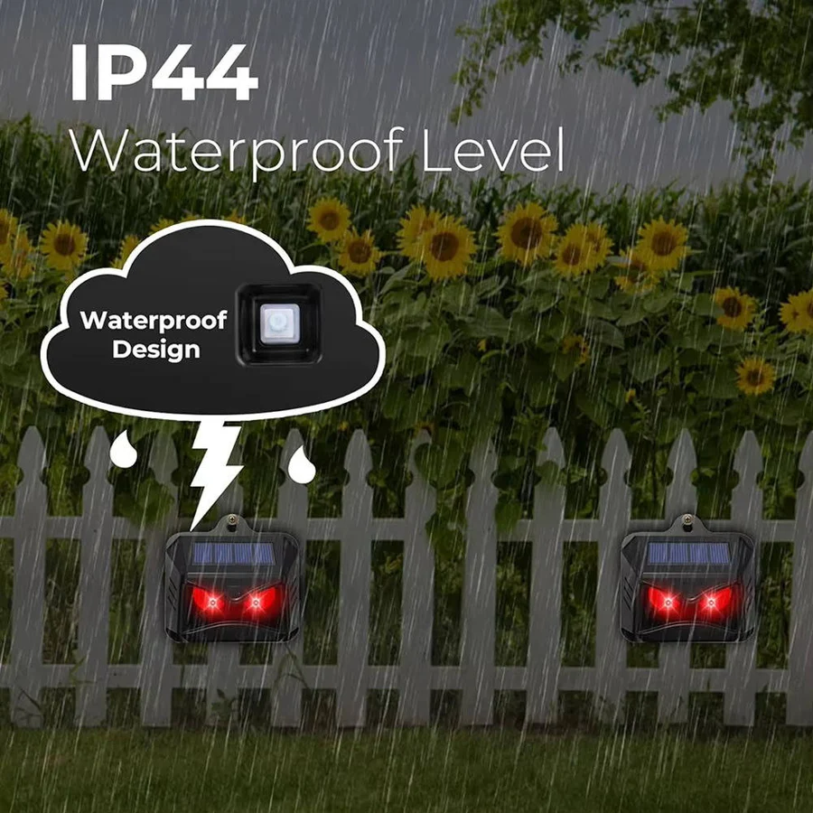 Solar Ultrasonic Animal Repeller – LED Flash, Weatherproof & 2-Pack Garden Set