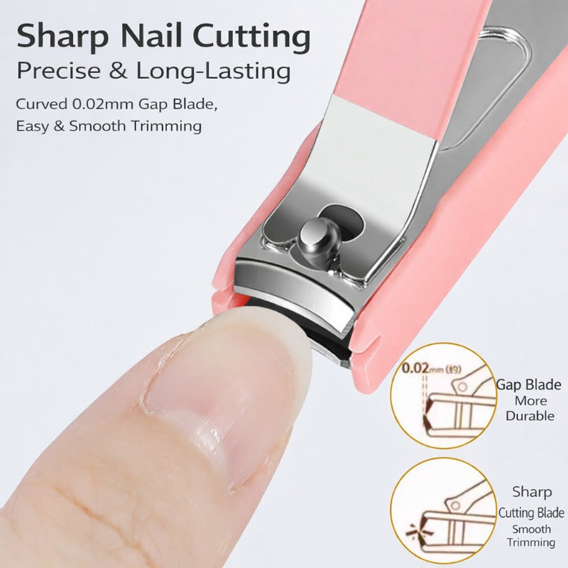 Stainless Steel Manicure Set – 6 Tools, 0.02mm Blade & Travel Case