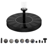 Solar Water Pump – 1.7W Panel, Multiple Nozzles & Fountain/Pond Use