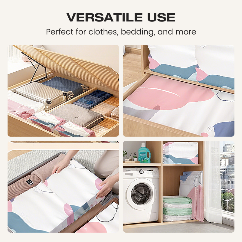 Vacuum Storage Bags – 75% Space Saving, Pump-Free & Reusable