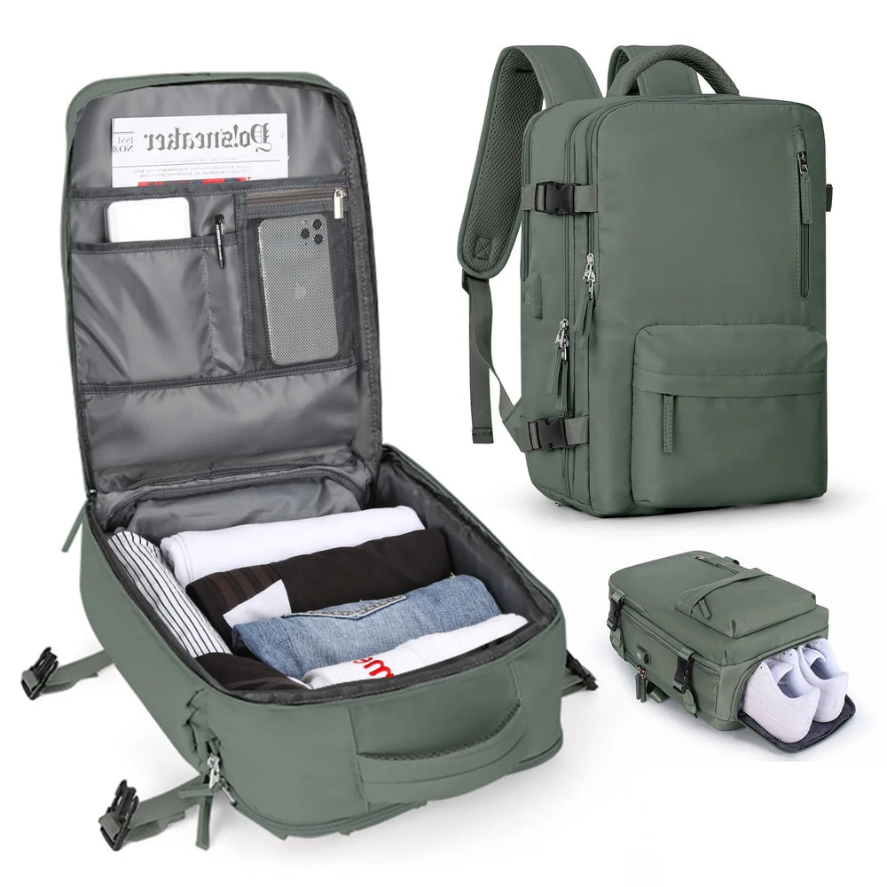 35 L Travel Backpack – USB Charging Port, Shoe Compartment & Carry-On Size