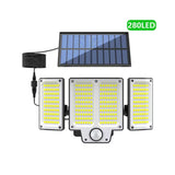 Solar Motion Sensor Wall Light – 106/144/280 LEDs, 120° Detection & Remote Control