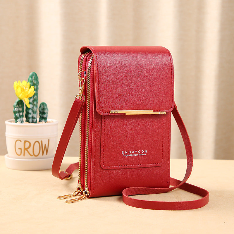 Women's RFID Leather Handbag – PU Leather, Waterproof Phone Pocket & Crossbody Strap