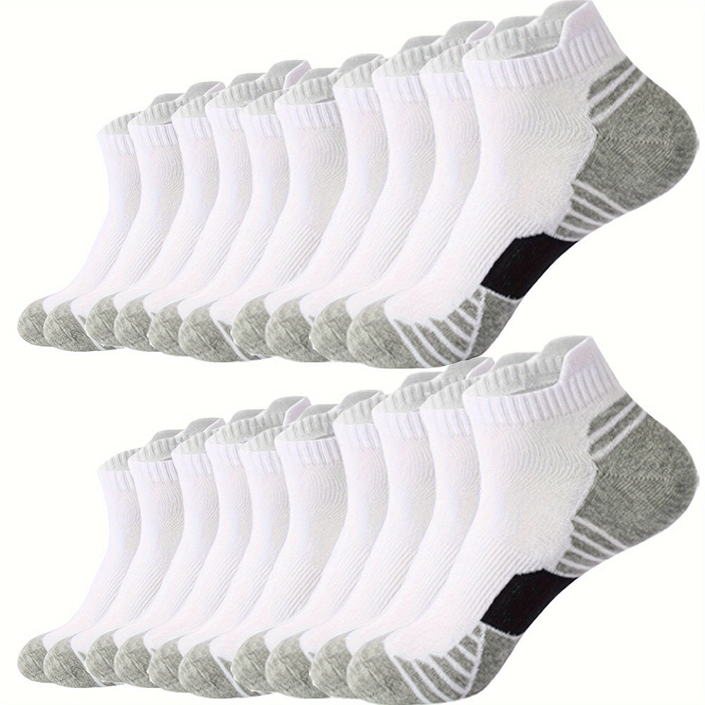 Men's Sneaker Socks 8-Pair Set – Breathable Cotton, Cushioned Heel & Low-Cut