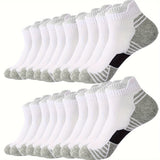 Men's Sneaker Socks 8-Pair Set – Breathable Cotton, Cushioned Heel & Low-Cut