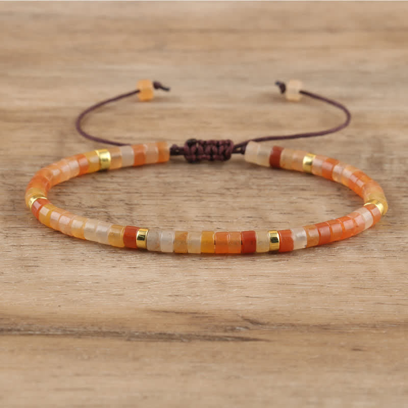 Seraphina – Braided Bracelet with 2.4mm Natural Stone Beads