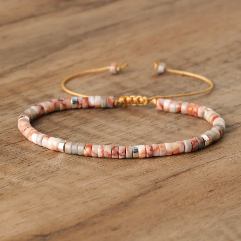 Seraphina – Braided Bracelet with 2.4mm Natural Stone Beads