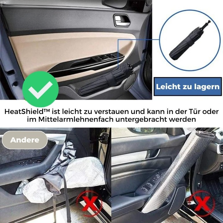 Foldable Car Windshield Sun Shade – 360° Handle, UV Protection, 55×31cm