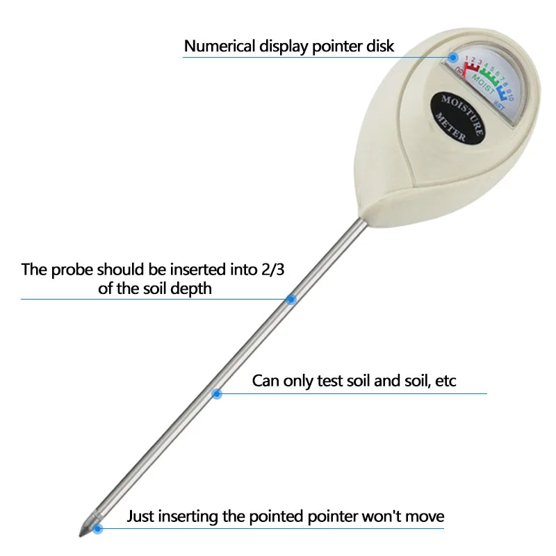 Soil Moisture Meter – Instant Analog Reading, No Batteries, Indoor & Outdoor