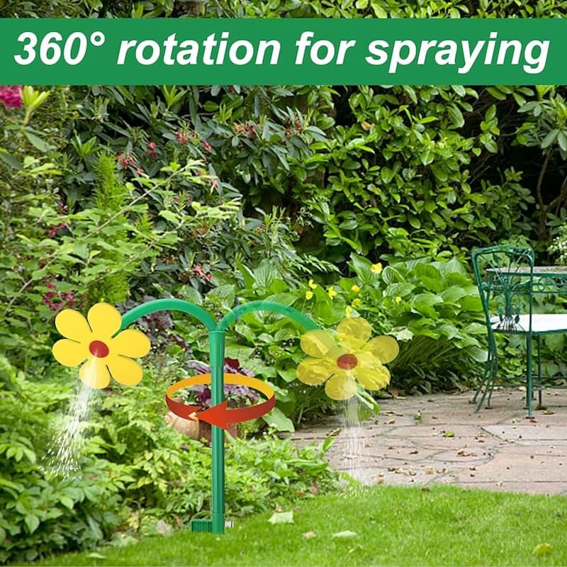 Rotating Daisy Lawn Sprinkler – 360° Coverage, Kid-Safe & Garden Hose Connect