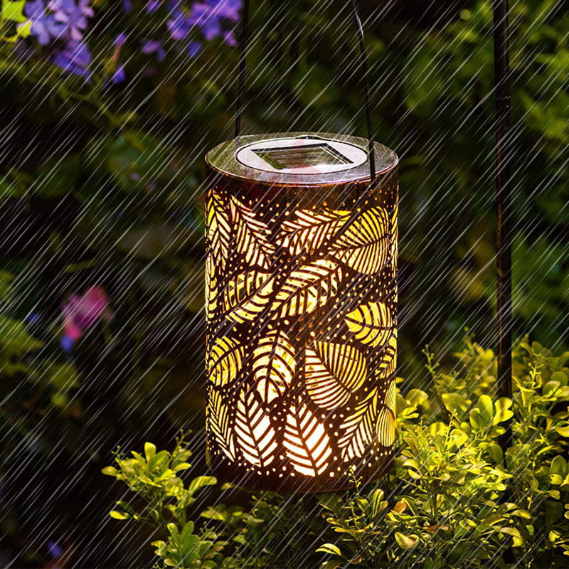 Solar Garden Lantern – Sunflower Pattern, LED Light & Weatherproof Metal