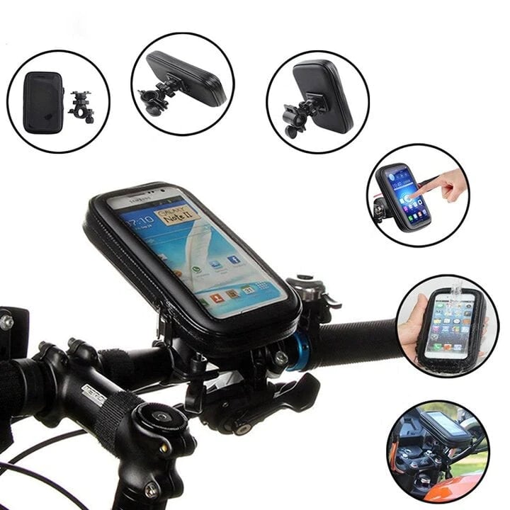 Waterproof Bike Phone Mount – 15W Wireless Charging, 5000mAh, Fits 4.5–6.8 Inch Phones