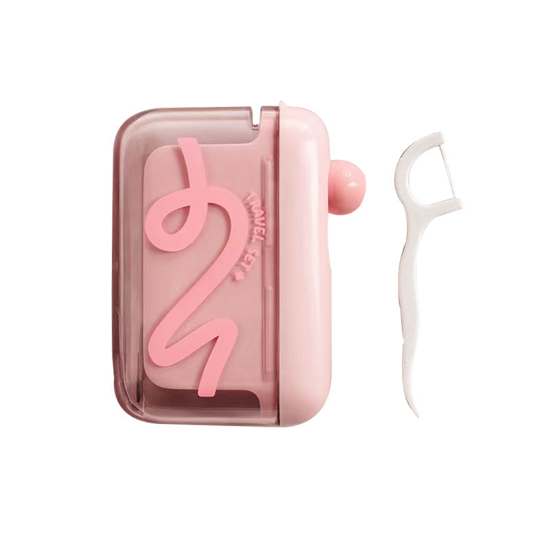 Push-Button Floss Pick Dispenser – 100 Picks, Refillable & Dustproof