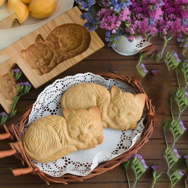 Hand-Carved Wooden Cookie Mold – Non-Stick, 20 Designs & 6–14cm
