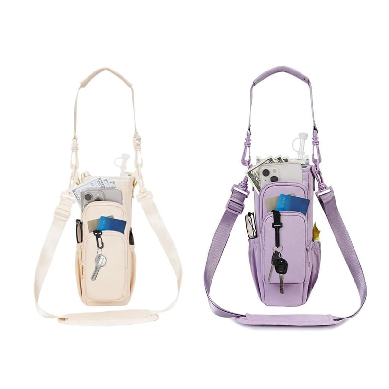 Insulated Water Bottle Sling Bag – Crossbody Strap, Zip Closure & 7 Colors