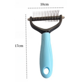 Double-Sided Dog Grooming Comb – Detangling & Thinning, Non-Slip Handle & 2 Sizes