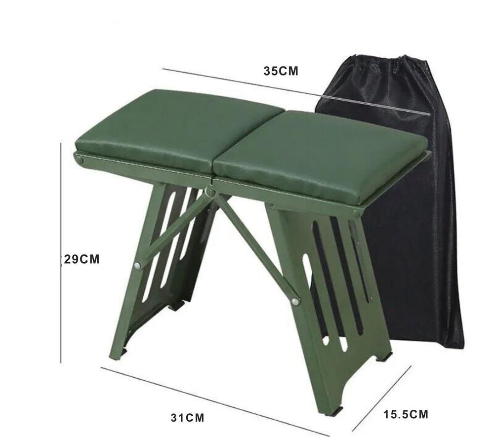 Folding Outdoor Stool with Cushion – Aluminum, Holds 120kg, 1.2kg, Weatherproof