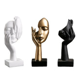 Abstract Face Sculpture – Resin, 17×6.5×5cm, Gold, Black or White Home Decor