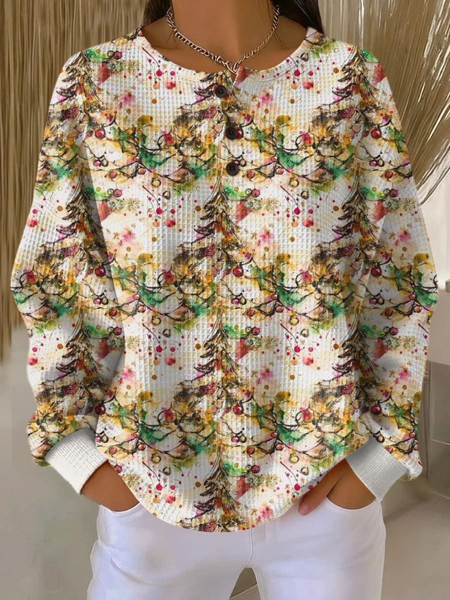 Mille Cozy Christmas Tree Pattern Sweater | Festive Holiday Knitwear for Women