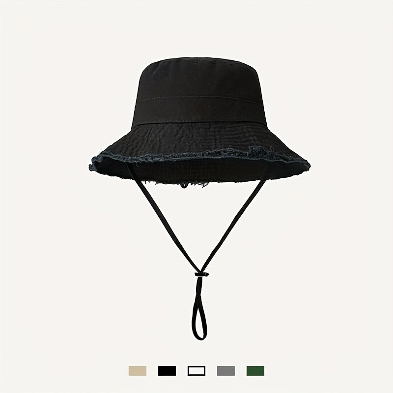 Women's Bucket Hat – Cotton, UV Protection & Adjustable Drawstring