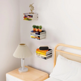 Invisible Floating Bookshelf – Stainless Steel, 7kg Capacity & Wall-Mounted
