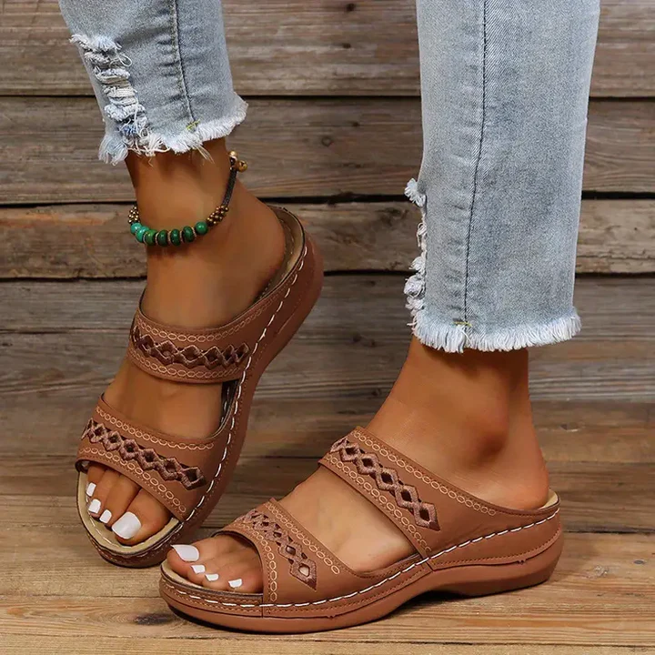 Women's Orthopedic Wedge Sandals – Arch Support, Memory Foam & Non-Slip Rubber Sole