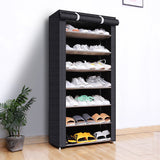 Optimized Product Title: **Stylish Fabric-Covered Shoe Cabinet with Sturdy Steel Frame – Available in 6 or 8 Tier Options for Maximum Storage**