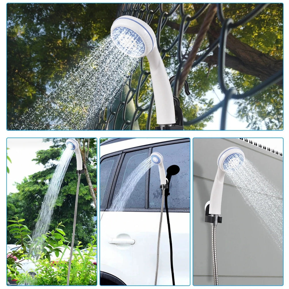Portable USB Camping Shower – Rechargeable 2200mAh Pump, 4-5L/Min Flow & One-Button Control