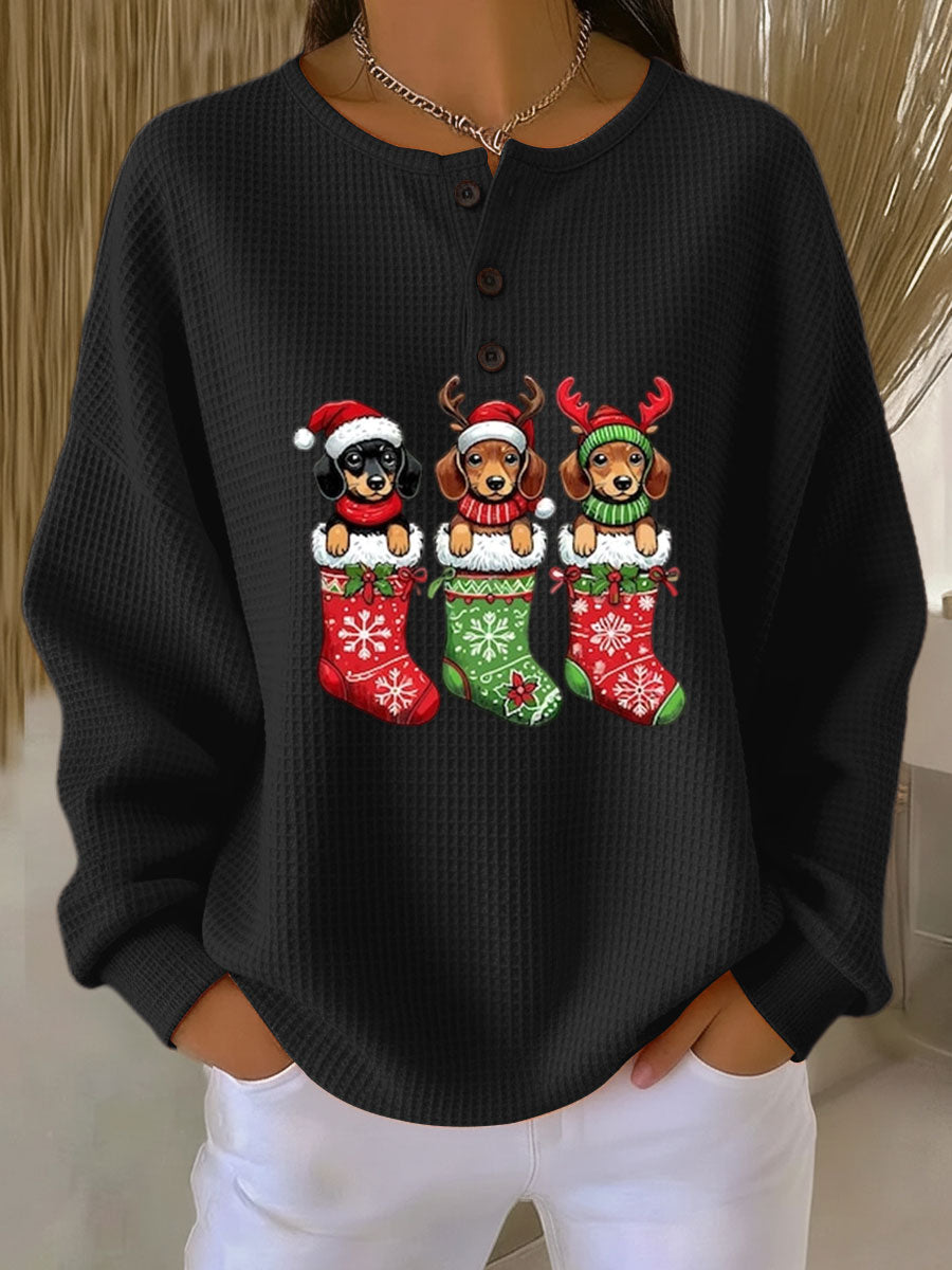 Grethe Vintage Christmas Sweater with Dog Design | Festive Holiday Knitwear