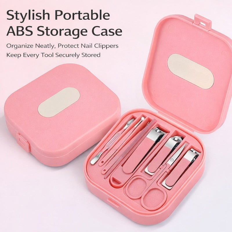 Stainless Steel Manicure Set – 6 Tools, 0.02mm Blade & Travel Case