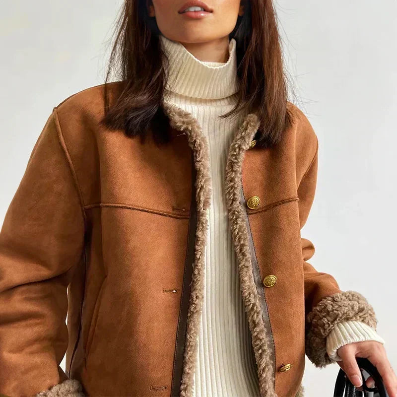 Enhanced Product Title: **Rosalie™ Women's Sheepskin Leather Button Jacket - Stylish & Durable Outerwear** 

This optimized title includes relevant keywords while maintaining clarity and appeal for potential buyers.
