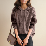 Enhanced Product Title: "FABIOLA™ Jacquard Hooded Pullover - Stylish & Cozy Women's Sweater" 

This title includes relevant keywords for better visibility in Google Shopping while clearly describing the product.